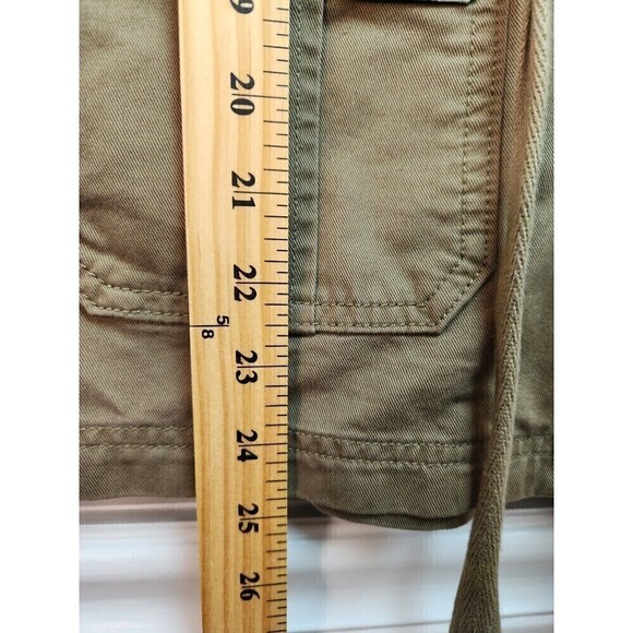 Lucky Brand Womens/Mens Military Field Jacket Hood Full Zip Olive Green Y2K - Picture 8 of 9